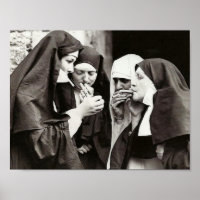Nonnen Rauchen Vintage Fotografie 11x8,5in