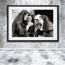 Nonnen Rauchen Vintage Fotografie 20x16in Poster