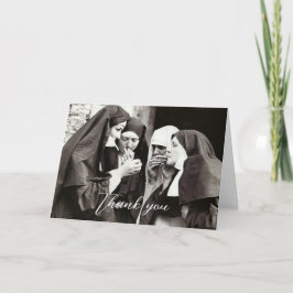 Nonnen Rauchen Vintage Fotografie Dankeskarte
