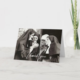 Nonnen Rauchen Vintage Fotografie Dankeskarte