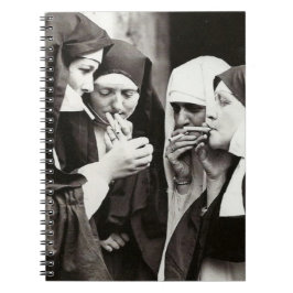 Nonnen Rauchen Vintage Fotografie Notizblock