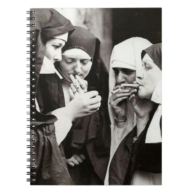 Nonnen Rauchen Vintage Fotografie Notizblock (Vorderseite)