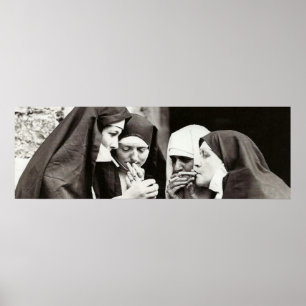Nonnen rauchen Vintage-Fotografie Poster
