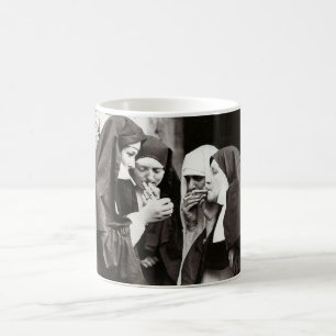 Nonnen Rauchen Vintages Foto Kaffeetasse