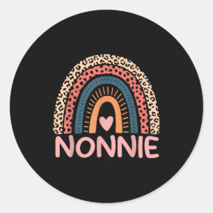 Nonnie Regenbogen Leopard Muttertag Runder Aufkleber