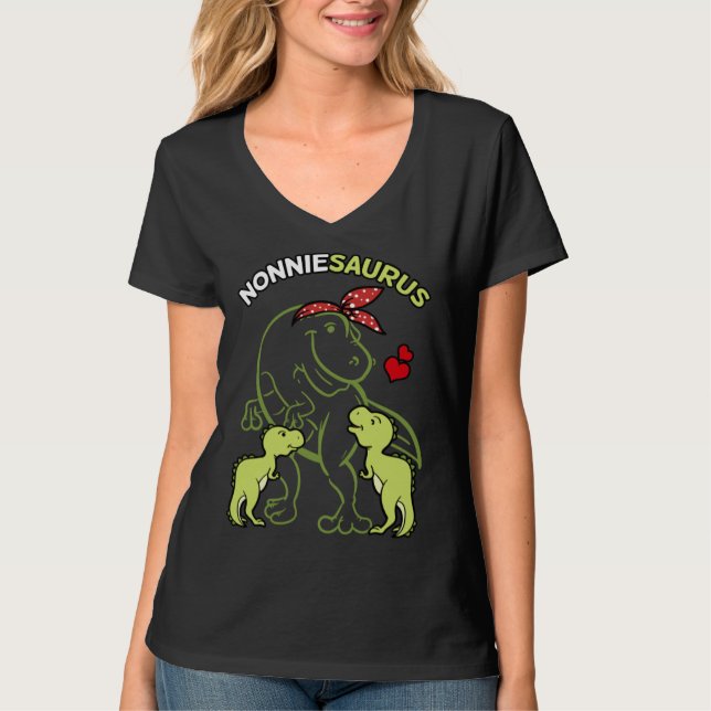 Nonniesaurus Nonnie 2 Kids Dinosaur Mother s Day T-Shirt (Vorderseite)
