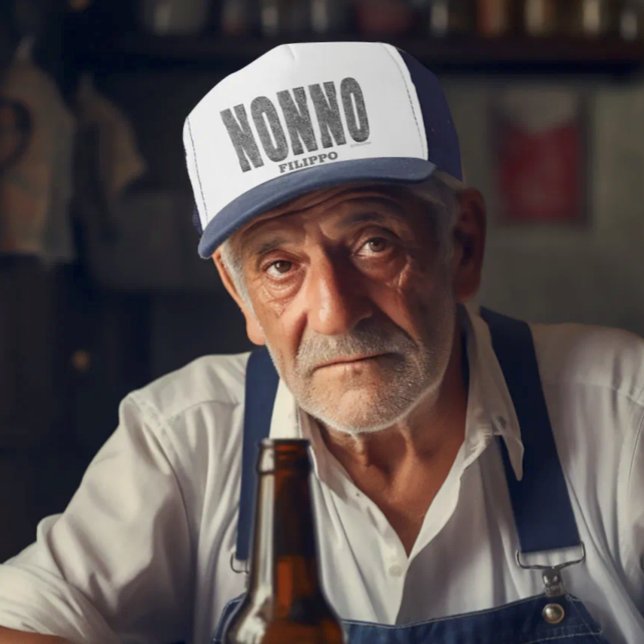 Nonno Bling Personalisiert Trucker Hat Truckerkappe (Faux Snakeskin Letters NONNO personalized Trucker Hat)