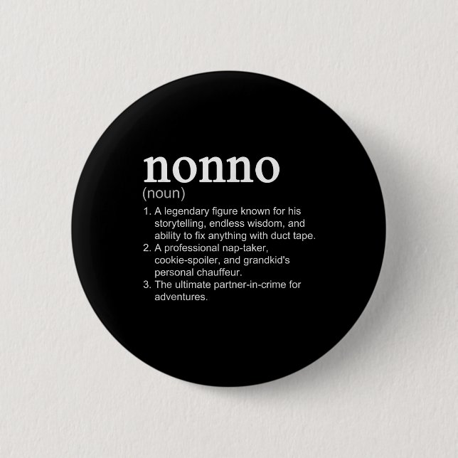 Nonno Definition Funny Noun Cool  Button (Vorderseite)