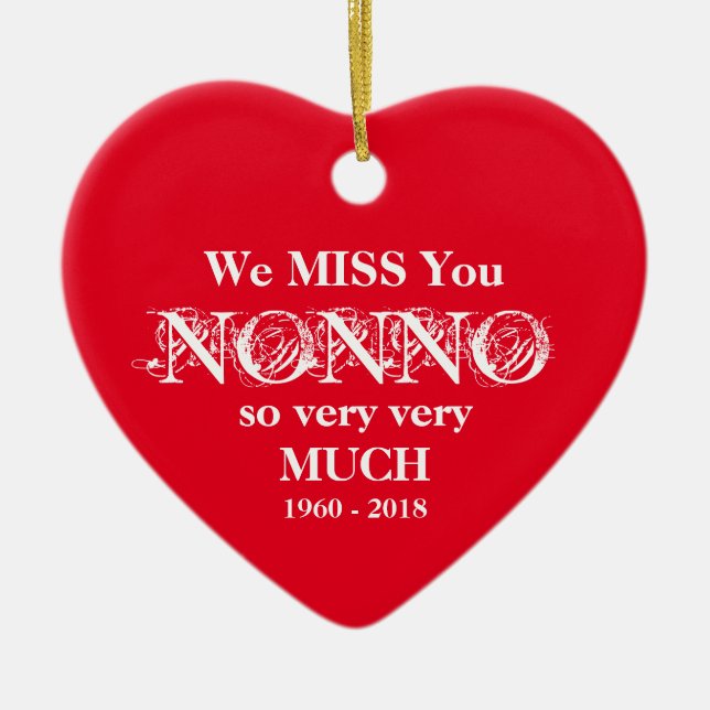 Nonno in Love Memory Personalisiert Name Weihnacht Keramik Ornament (Vorne)