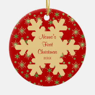 Nonnos erstes Weihnachtsrote Keramikornament