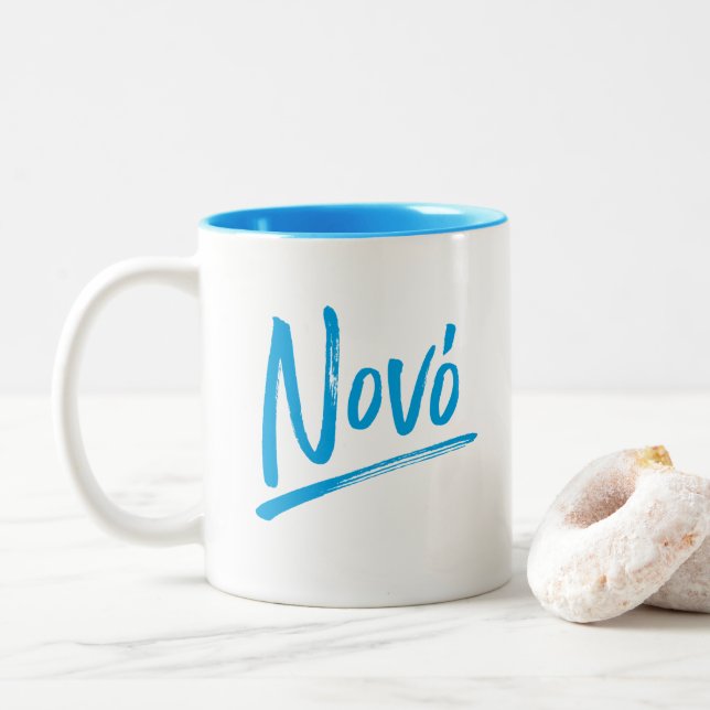 Nono-Griechen-Papa-Blau Zweifarbige Tasse (Mit Donut)