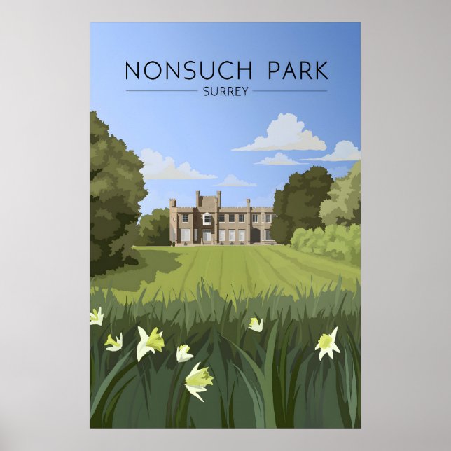 Nonsuch Park Surrey Reiseplakat Poster (Vorne)