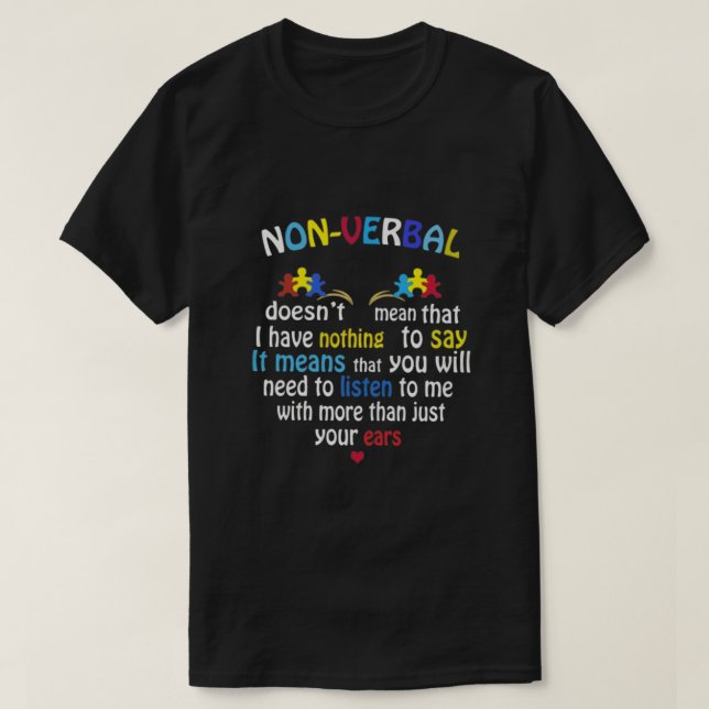 NONVERBALE AUTISMUS T-Shirt (Design vorne)