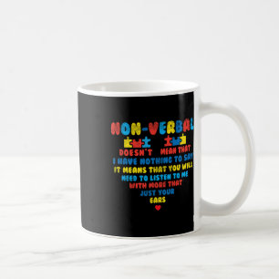 Nonverbyl Heart Puzzle Listen Autismus Bewusstsein Kaffeetasse