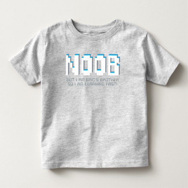 Noob pixeliger Text junger Gamer T - Shirt (Vorderseite)