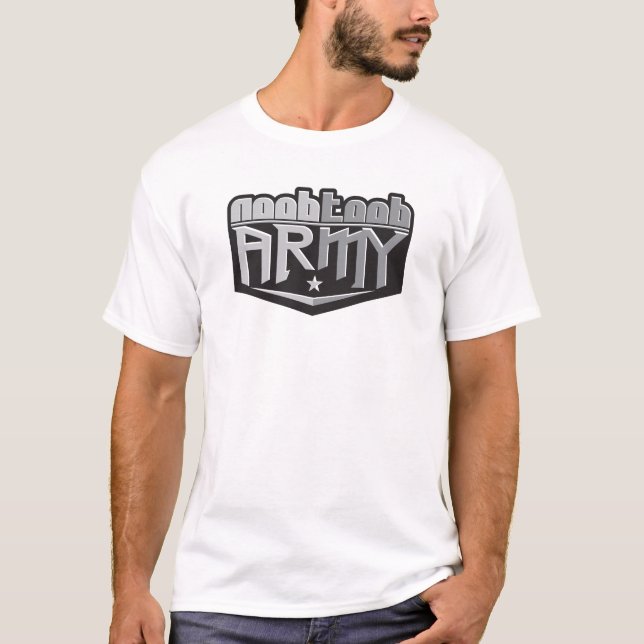 NooBTooB Armee-Weiß T-Shirt (Vorderseite)