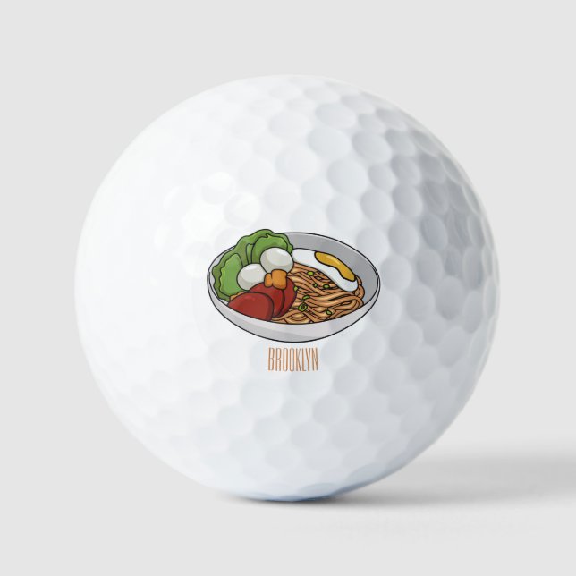 Noodle-Cartoon-Abbildung Golfball (Vorderseite)