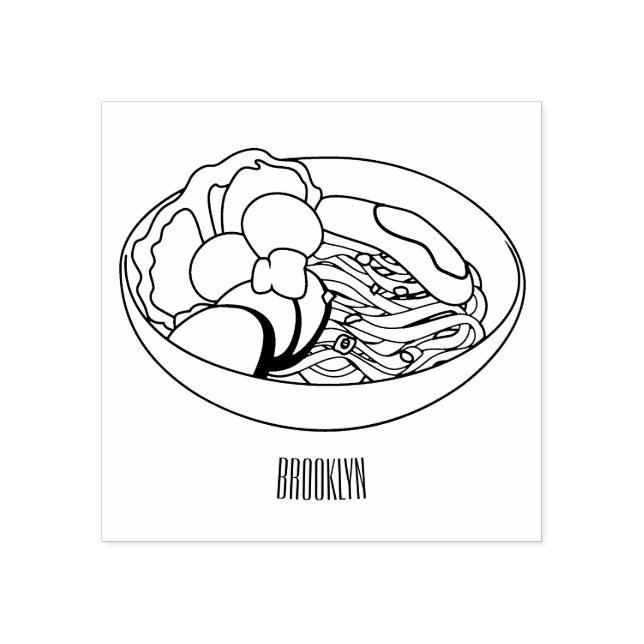Noodle-Cartoon-Abbildung Gummistempel (Prägung)
