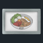 Noodle-Cartoon-Abbildung Rechteckige Gürtelschnalle<br><div class="desc">Noodle-Cartoon-Abbildung</div>