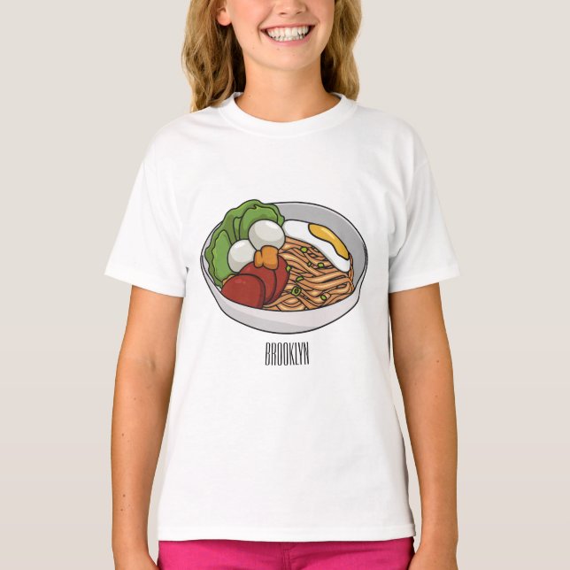 Noodle-Cartoon-Abbildung T-Shirt (Vorderseite)