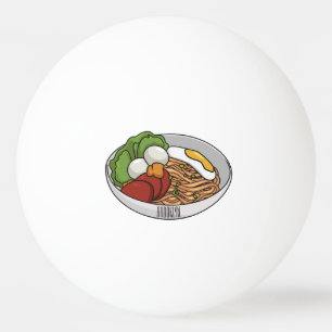 Noodle-Cartoon-Abbildung Tischtennisball