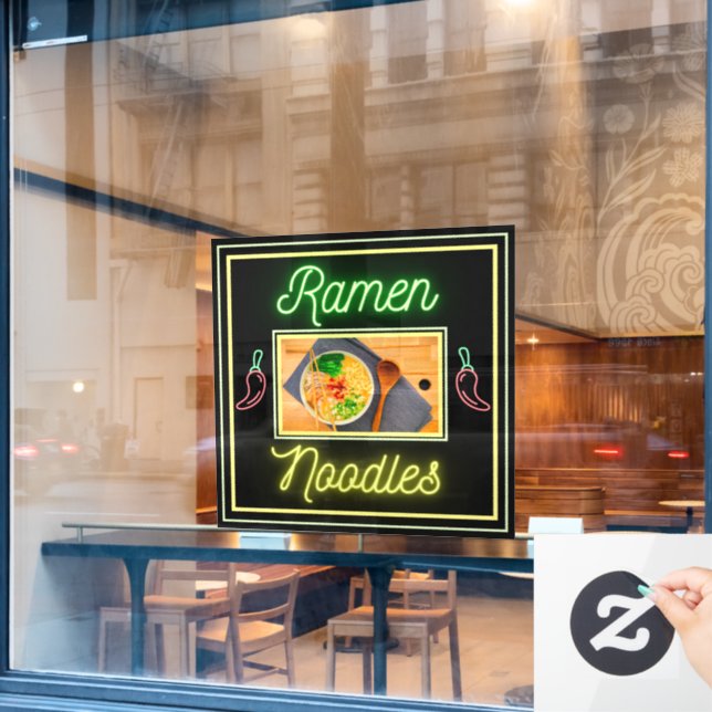 Noodle Restaurant Noodle Bowl Picture Front Fensteraufkleber (Café-Fenster)