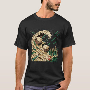 Noodle Tsunami über Tokio Pop Kunst T-Shirt