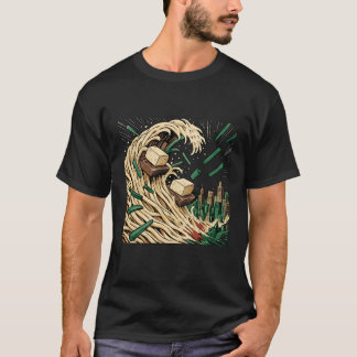 Noodle Tsunami über Tokio Pop Kunst T-Shirt