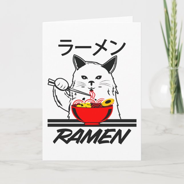Noodles Anime Manga Funny Niedlich Japan Otaku Cat Karte (Vorderseite)