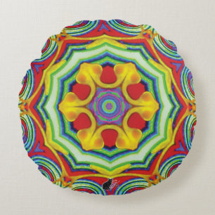 Noodles Kaleidosskop Rundes Kissen