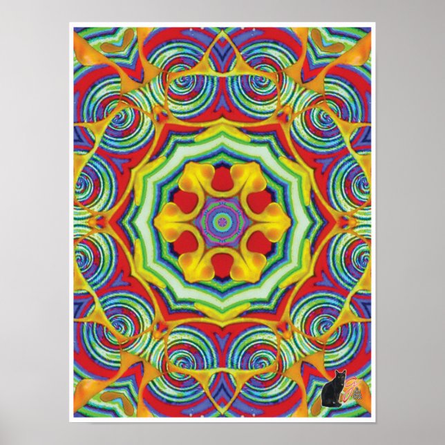 Noodles Kinetic Collage Kaleidoscope Poster (Vorne)