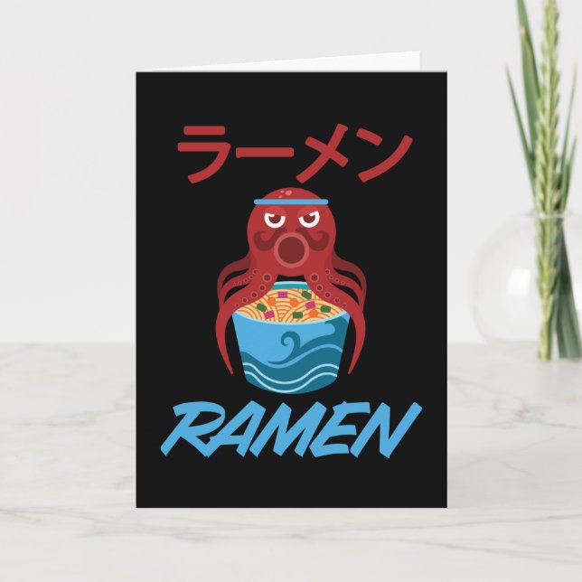 Noodles Octopus Anime Manga Fun Japan Otaku Katze Karte (Vorderseite)