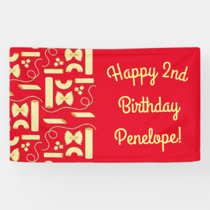 Noodles Pasta Kid 1. Geburtstag Party Italien Banner