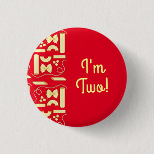 Noodles Pasta Kid 1. Geburtstag Party Italien Button