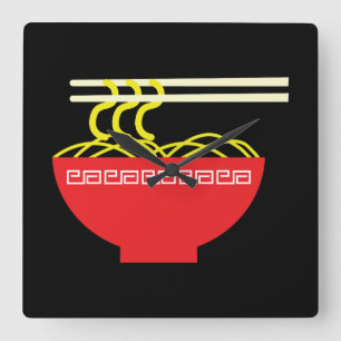 Noodles Quadratische Wanduhr