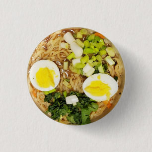 Noodles, Ramen Funny Soup Foto Button
