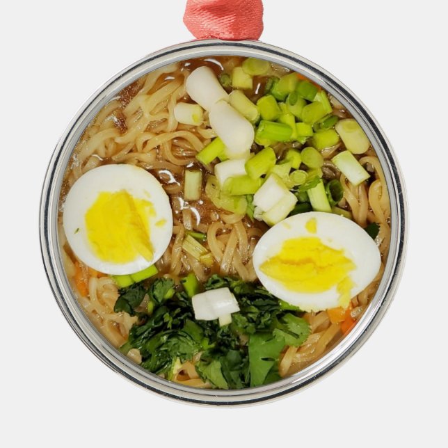 Noodles, Ramen Funny Soup Foto Weihnachten Ornament Aus Metall (Vorne)