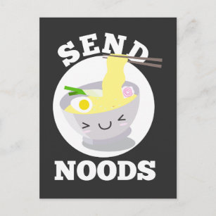 Noods Asian Kawaii Ramen Noodles Bowl Food Postkarte