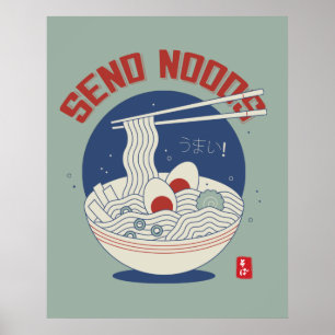 Noods japanische Nudelsuppe Ramen senden Poster