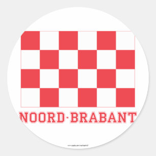 Noord-Brabant Flagge mit Namen Runder Aufkleber
