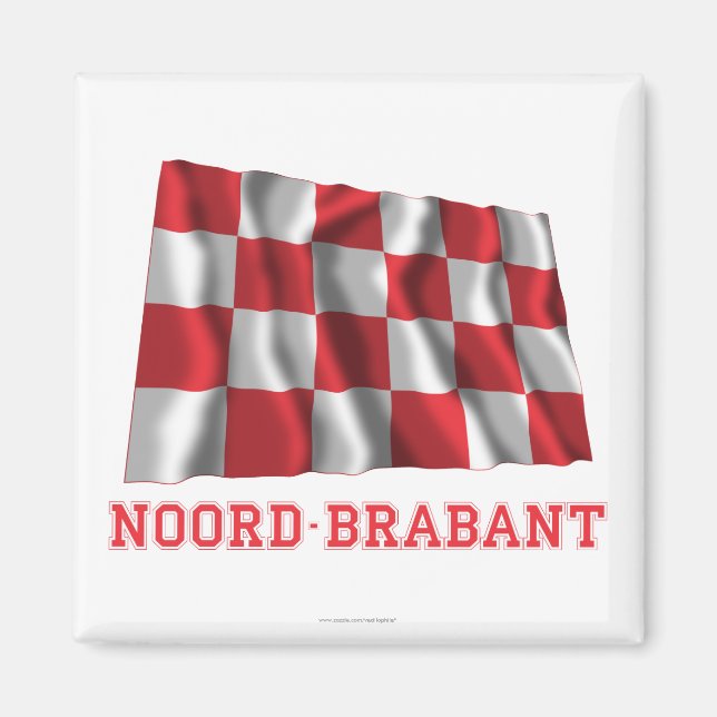 Noord-Brabant-Waving-Flag mit Namen Magnet (Vorne)