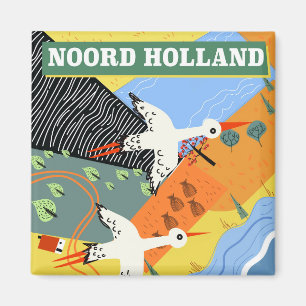 Noord Holland Vintage Reiseplakate Magnet