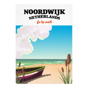 Noordwijk Netherlands travel poster