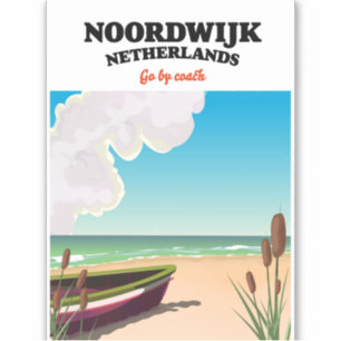 Noordwijk Niederlande Reiseplakat Aufkleber