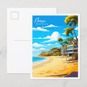 Noosa Australia Vintage Illustration Postkarte