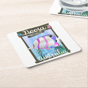 Noosa Australia Vintage Reiseplakat Rechteckiger Pappuntersetzer