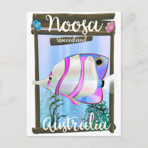 Noosa Australien Vintage-Reiseposter Postkarte