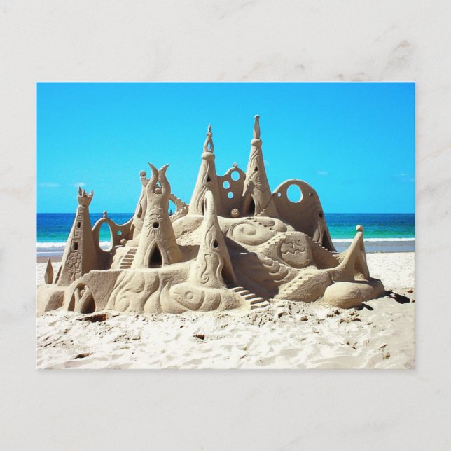 Noosa Beach Sandcastle Postcard Postkarte (Vorderseite)