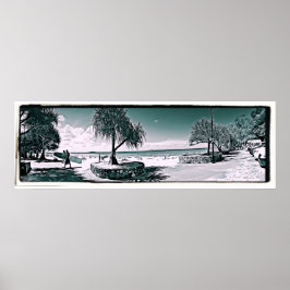 Noosa Main Beach Abstrakt Panorama Poster (1960er 