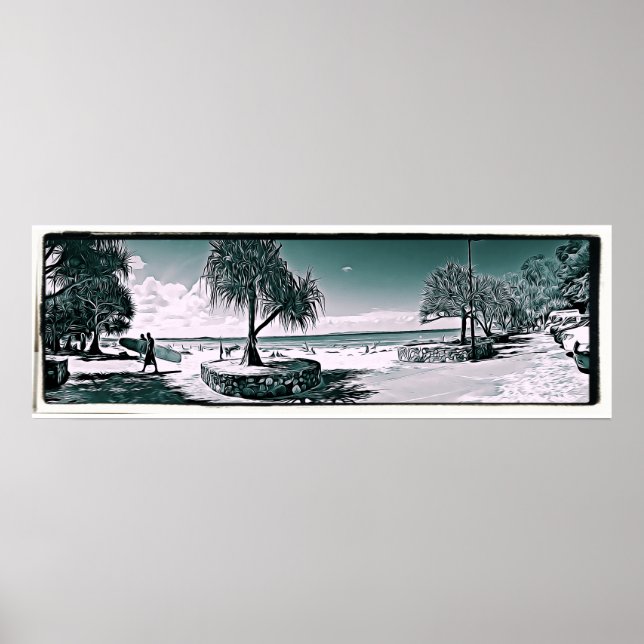 Noosa Main Beach Abstrakt Panorama Poster (1960er  (Vorne)